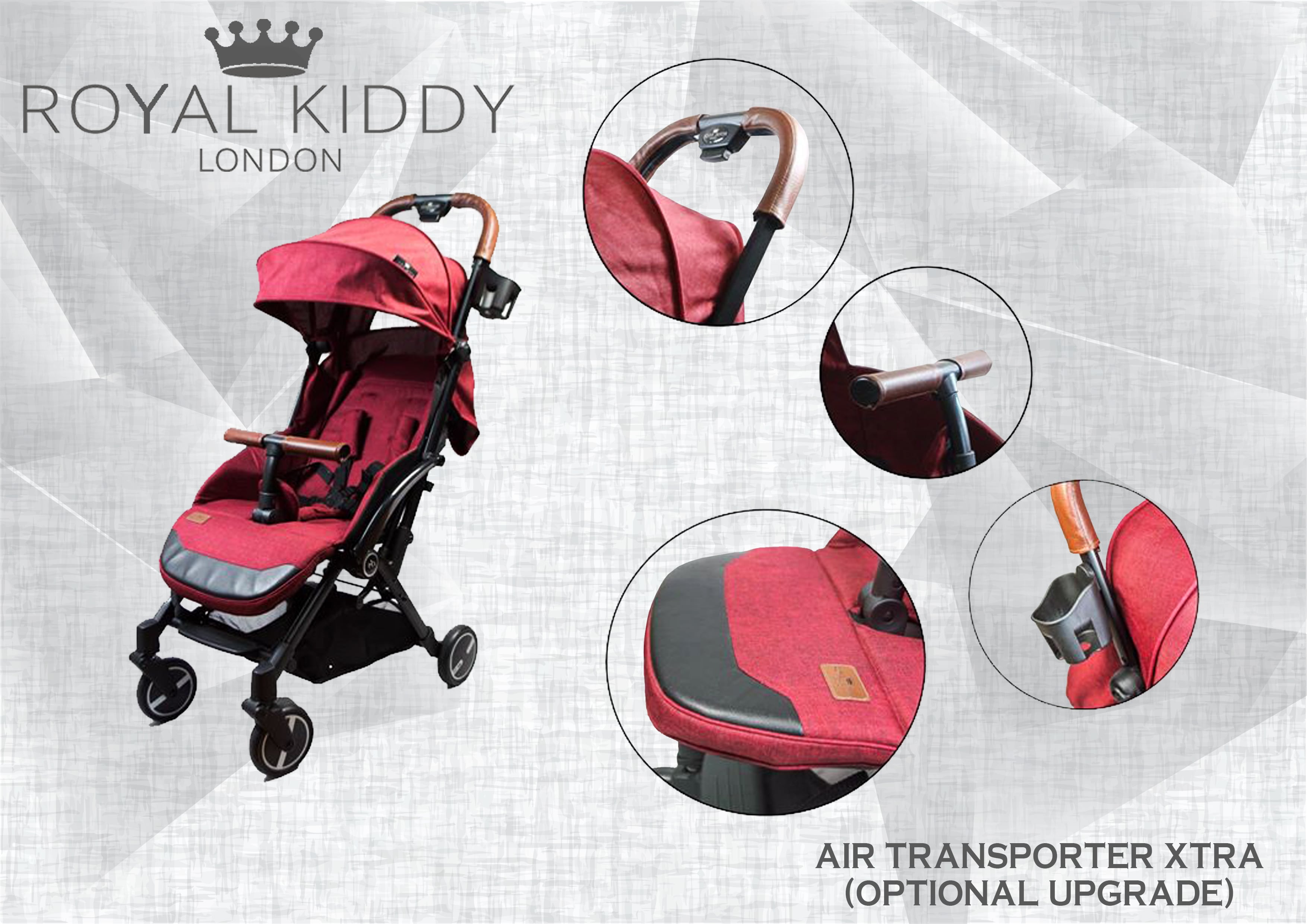 Royal Kiddy London Air Transporter Xtra Red (Light Weight Stroller)